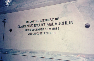 crypt stone for C. Ewart McLaughlin d. 09 Aug 1968