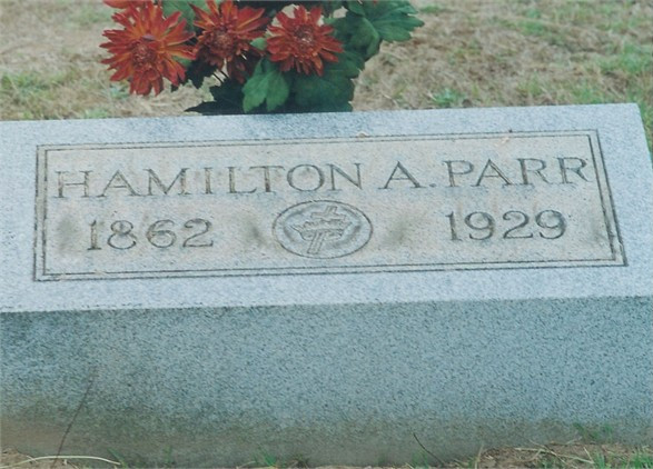 headstone for Hamilton A. Parr