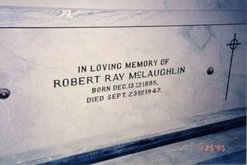 crypt stone for Robert Ray McLaughlin d. 23 Sept 1947