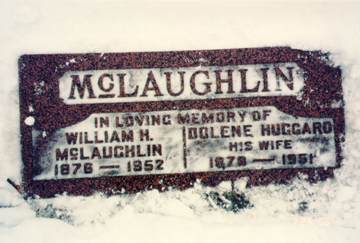 headstone for William McLaughlin and Dolene Huggard