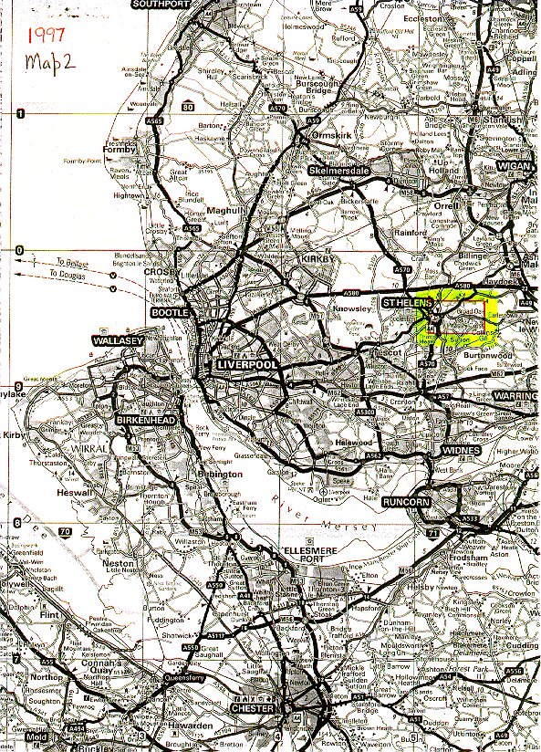 (modern) shows Merseyside marked to show the area covered by Parr